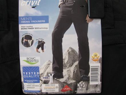 Černé outdoorové kalhoty 2 v jednom, crivit,52