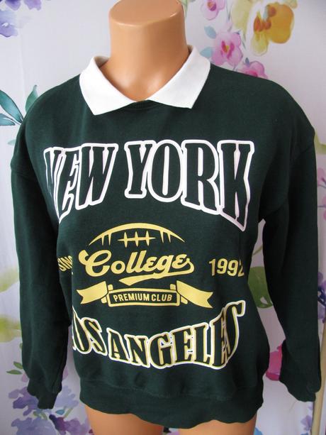 Dívčí tmavě zelená bavlněná mikina s nápisem h&m, h&m,140