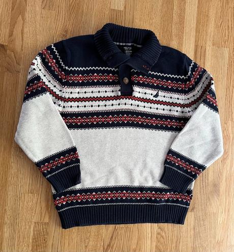 Svetr nautica béžovo-modrý vel.10-12 let (146/152), 146