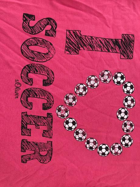 Ruzove tricko l 164 s.oliver i love soccer fotbal, s.oliver,164