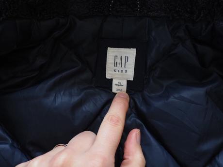 Péřový kabátek vel 110, gap,110