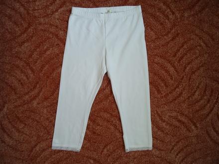 Bílé 3/4 legíny s krajkou, h&m,146