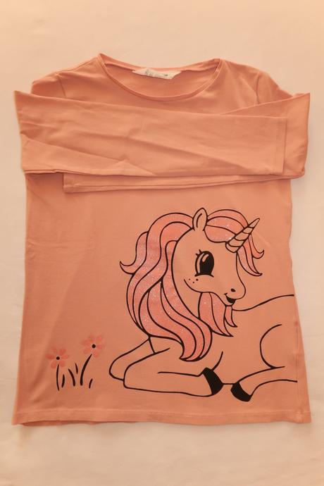 Růžové tričko, h&m,134