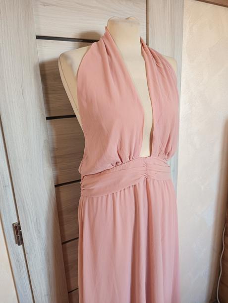 Dlouhé plesové šaty s vázáním za krk., vero moda,l