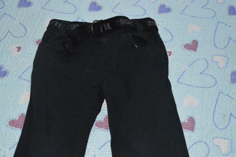 Černé bavlněné kalhoty s páskem, f&f,98