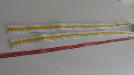 Judo pásek žlutý a bilo-žlutý, 