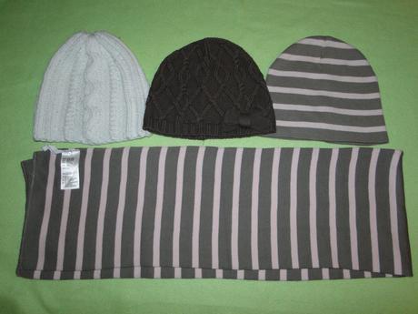 4ks - 3pack h&m 2x čepice + šála +1 čepice , h&m,116