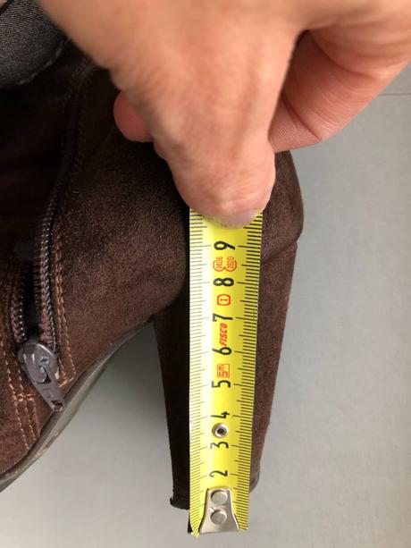 Vysoké hnědé kozačky list italy vel.36 semiš velur, 36