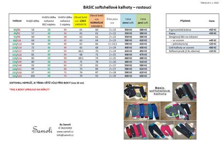 Softshellové kalhoty, 86 - 134