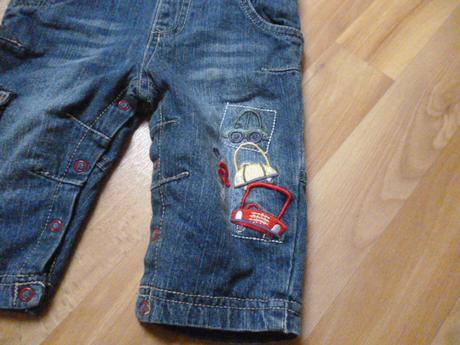 Podšité kalhoty lacláky auto vel. 6-9 m, st. bernard,74