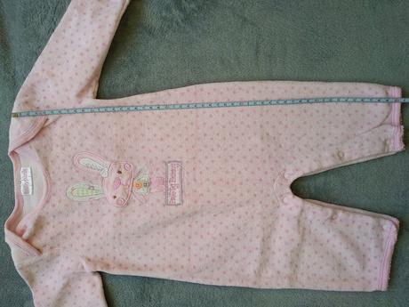 Froté overálek se zajíčkem zn. baby pink, 68