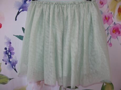 Krásná tylová mátová sukně s třpytkou h&m, h&m,140