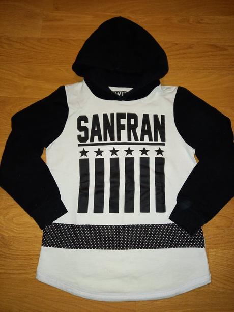 Čierno-biela mikina sanfran 146/152, c&a,146