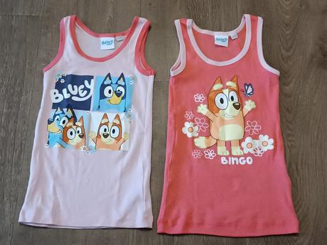 7x dívčí tílka,vel.92/104(2-4 r.), snoopy, bluey, primark,92