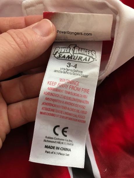 Vel.3/4 roky- st6/ kostym power rangers  /samuraj, 
