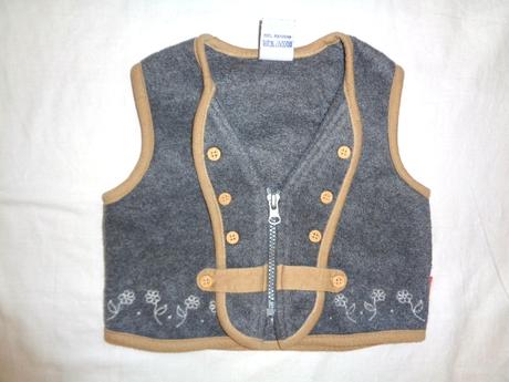 Exkluzivní flízová vesta - šedohnědá, baby club,74