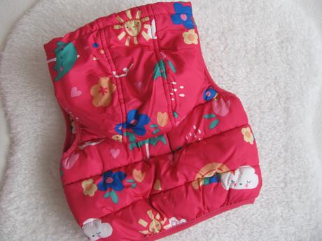 Růžová prošívaná zateplená vesta s kapucí, f&f,68