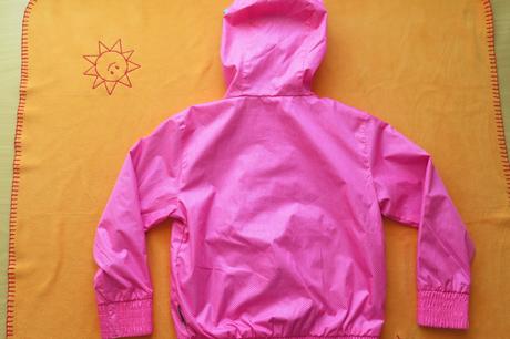 Šusťáková bunda růžová s modrými lemy, lewro,116