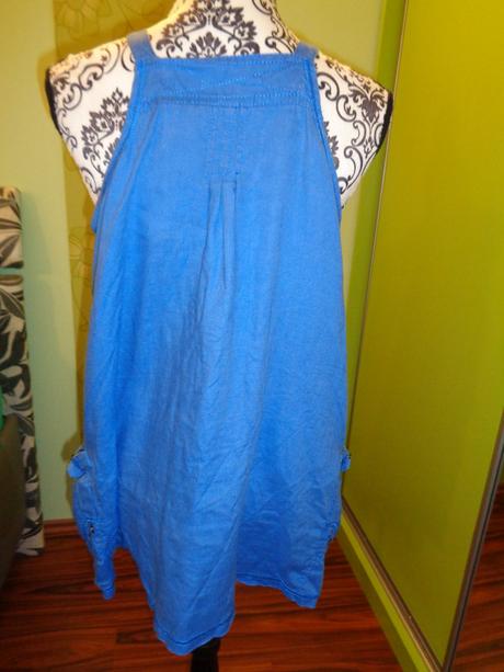 Luxusní lněný modrý top, 46