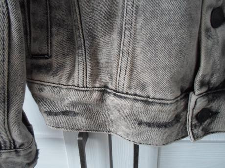 Šedá trhaná riflová bunda džíska, new yorker,s