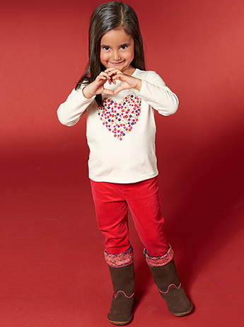 2-pack dívčí trika tchibo smetanové + pruhované, tchibo,110 / 116