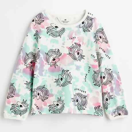 Dívčí mikina s jednorožci h&m bavlněná vel.134/140, h&m,134 / 140