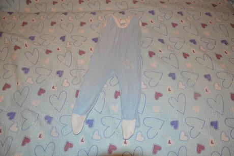 Modré teplé froté dupačky s pejskem, loana,74