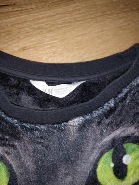 Dívčí plyšová mikina s flitry h&m 158/164 kočka, h&m,158