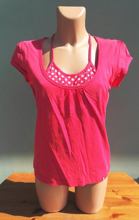 Růžový top tričko edc - vel.l, esprit,l