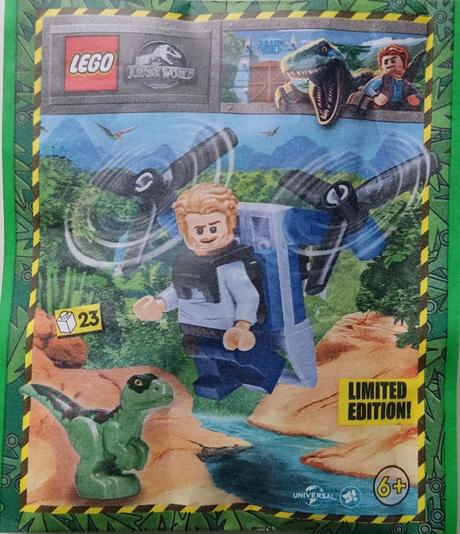 Lego jurassic world 122328 owen with jetpack, 