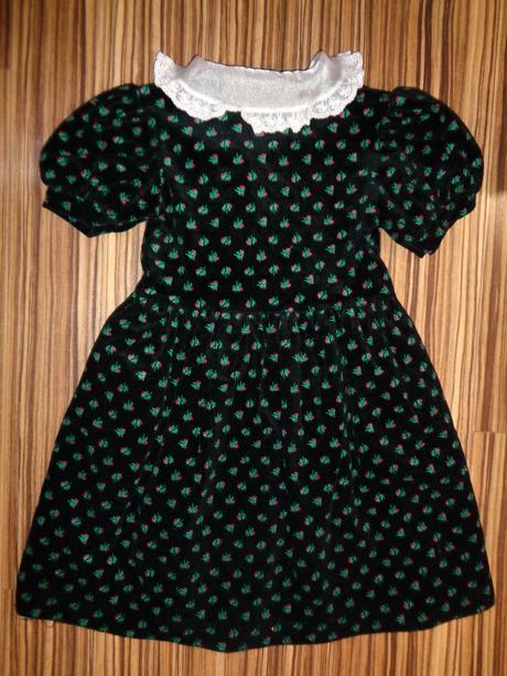 Černé sametová slavnostní šaty s růžičkami, adams,128