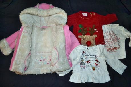 Zimní bunda/kožíšek.0-3 měs+ vánoční trička, ladybird,62