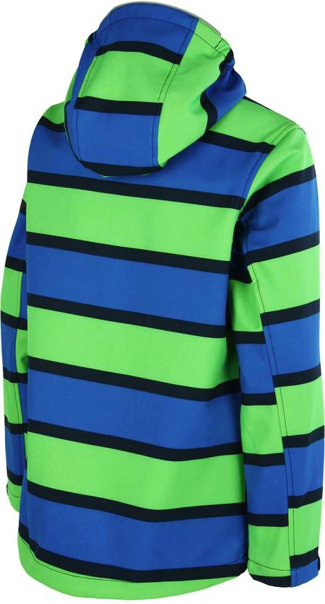 Pruhovaná softshellová bunda lewro zelená / modrá, lewro,128 / 134