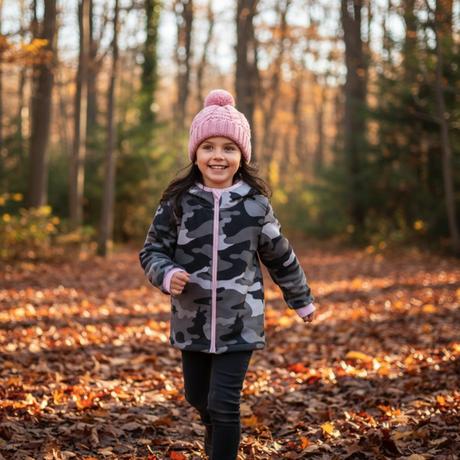 Softshellová bunda s fleecem, maskáč, 86 - 152