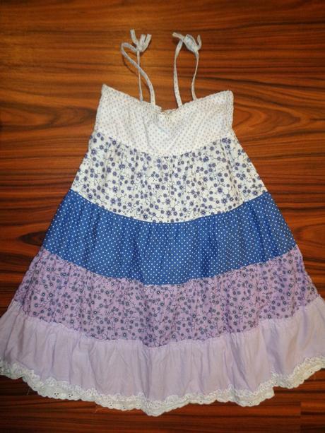 Fialkové květované letní šaty - dlouhé, h&m,98