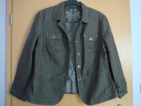 Kabát dámský - hnědo-šedý, vel. 44, 44