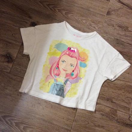 Bavlněný crop top tričko, f&f,140