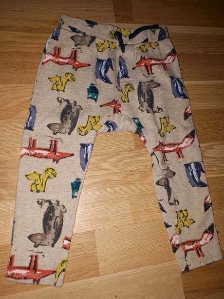 Šedé tepláky se zvířátky 80, nutmeg,80