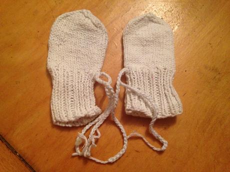 Dětské rukavičky - pletené - háčkované, délka 14cm, 74