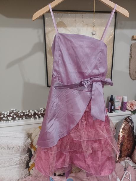 Růžové - lila sváteční příležitostní šaty s/m, s