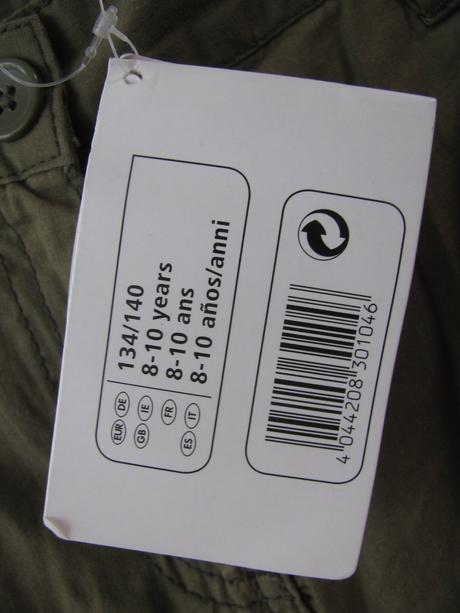 Dívčí plátěné capri khaki kalhoty, 140