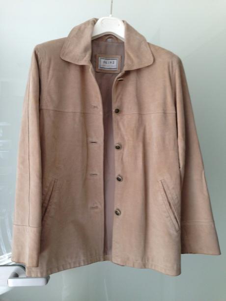 Pravá kůže lady sako kabát pískové barvy vel.36 s, s
