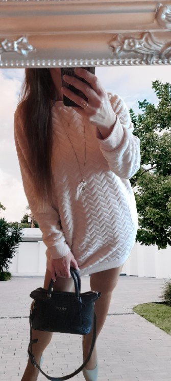 Plyšová dlouhá mikina s kapsami, xl