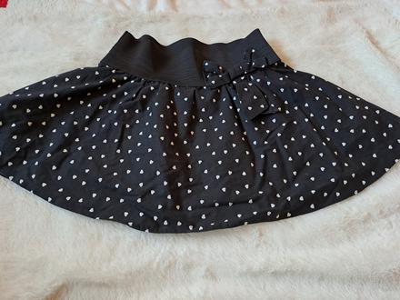 Srdíčková sukně s mašlí 128/134 na gumu, 128