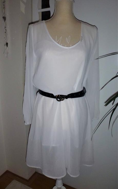 Krásné,bílé šaty se stříbrnými doplńky-vel.m-l, m
