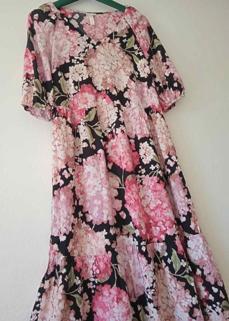 Dámské letní šaty květované midi h&m s m 36 38, h&m,s