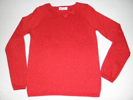 Dívčí tenčí svetr s mašličkou zn. h&m vel.134/140, h&m,134