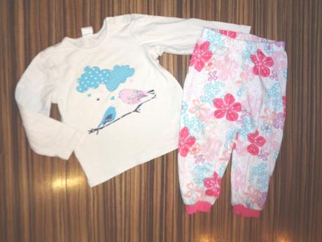 Komplet ptáčkového trička a květovaných kalhot, george,86