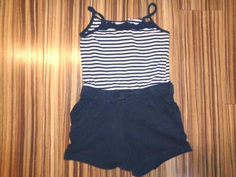 Modrý bavlněný námořnický letní overal 86/92, lupilu,86