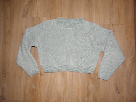 Dívčí žinylkový mint svetr zn. h&m vel.146/152, h&m,146